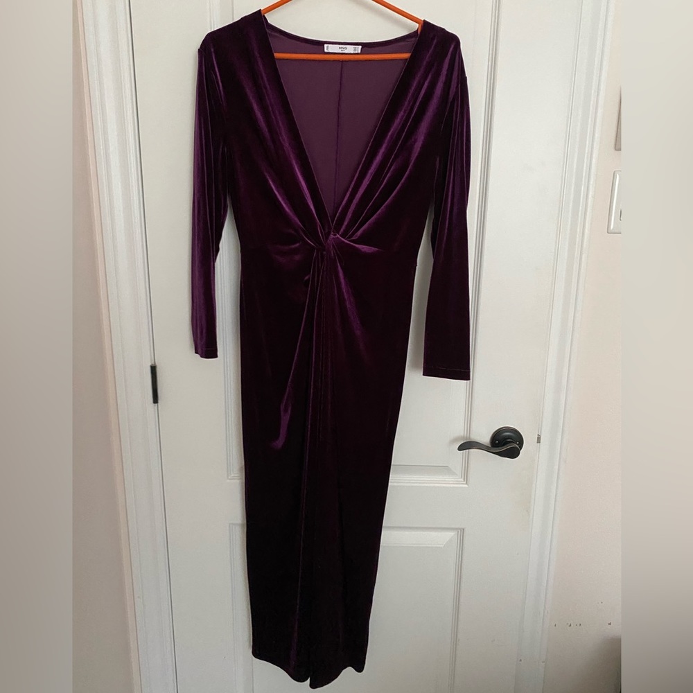 Purple velvel dress from Mango